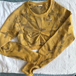 Gymshark Yellow Camo Crop Top